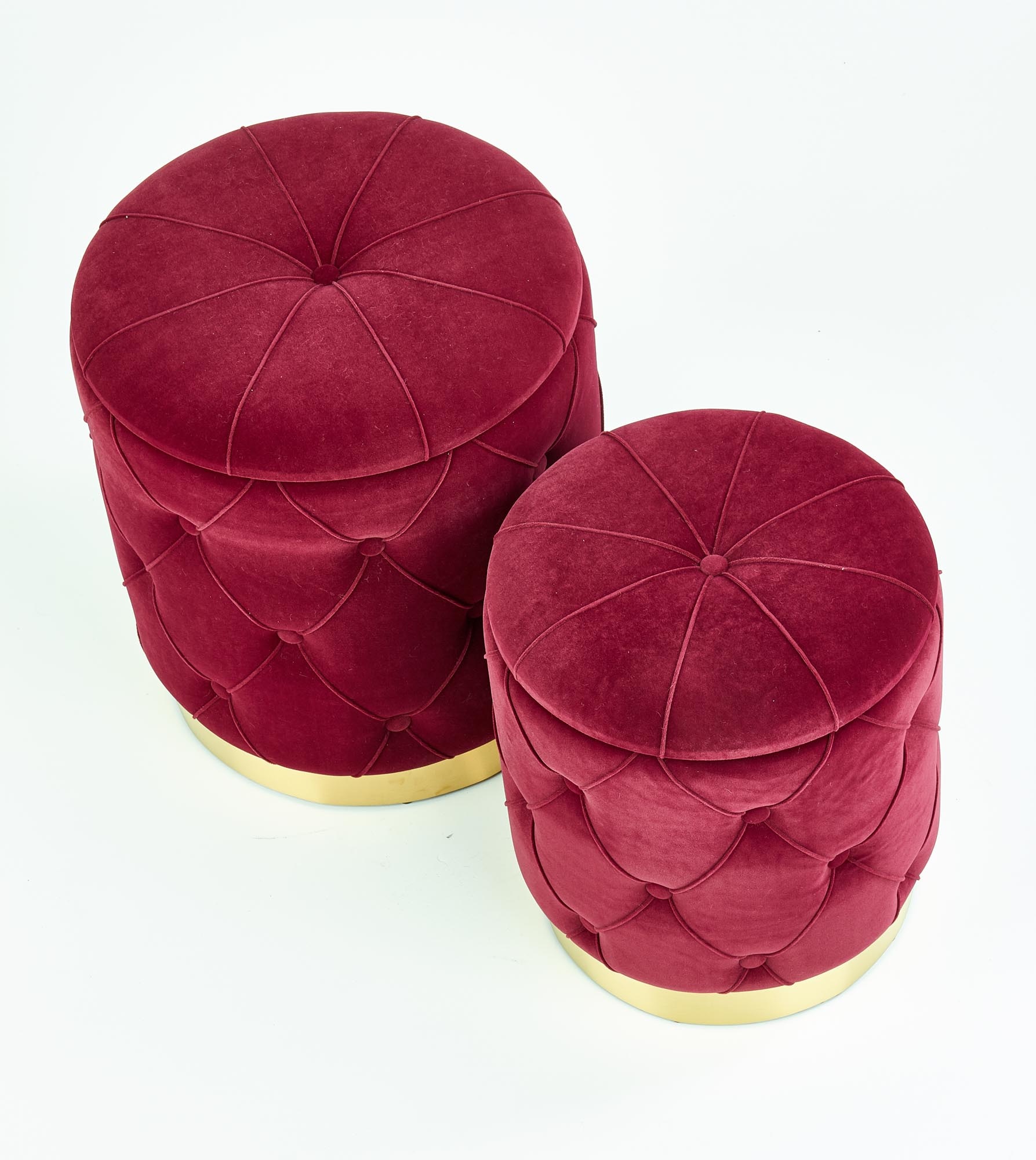 POLLY - poefs - opbergruimte - 40x38x40 cm - bordeaux