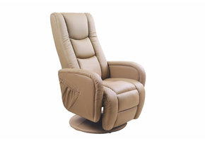 PULSAR - relaxfauteuil - uitklapbaar - 68x85-106x135-85 cm - beige