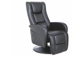 PULSAR - relaxfauteuil - uitklapbaar - 68x85-106x135-85 cm - zwart