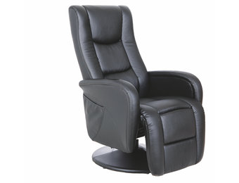 PULSAR - relaxfauteuil - uitklapbaar - 68x85-106x135-85 cm - zwart