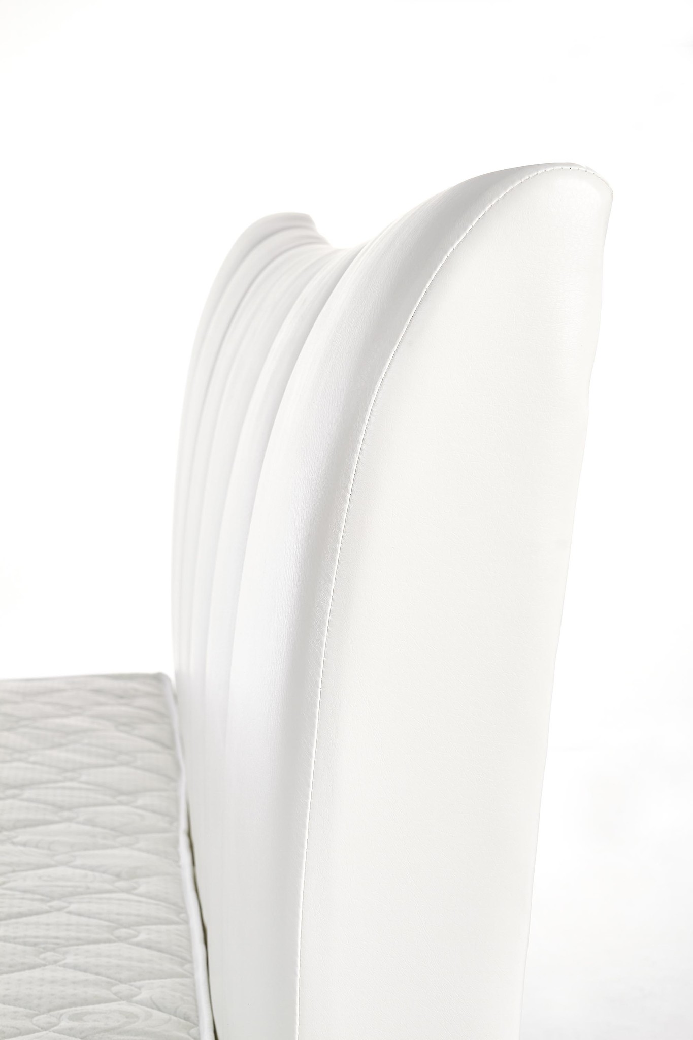 SANDY - tweepersoonsbed - massief hout - eco leer - wit