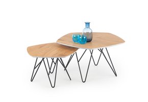 ZERO - salontafels - set van 2 - gefineerd MDF - vijfhoekig