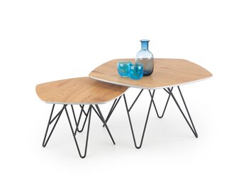 ZERO - salontafels - set van 2 - gefineerd MDF - vijfhoekig