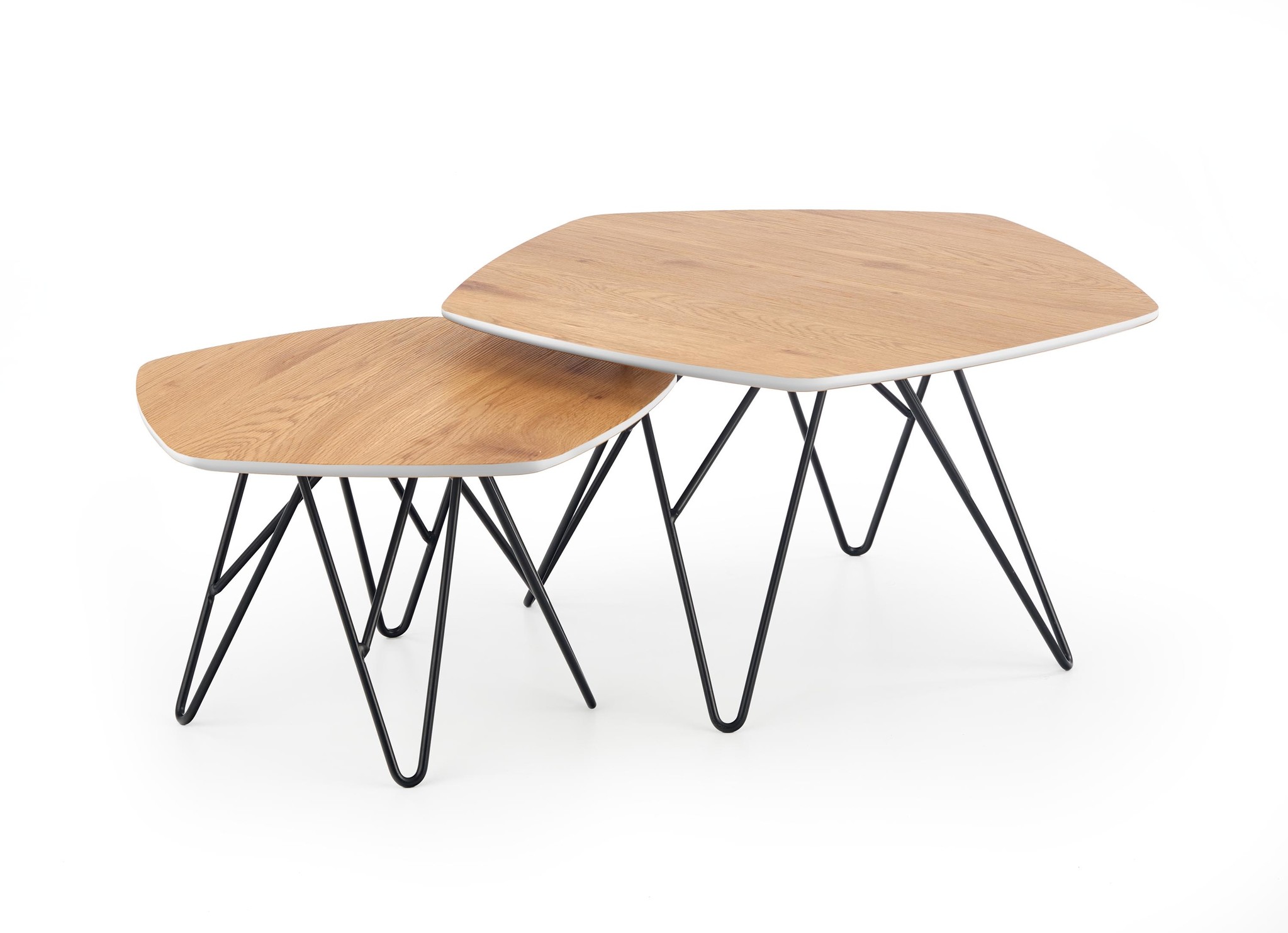 ZERO - salontafels - set van 2 - gefineerd MDF - vijfhoekig