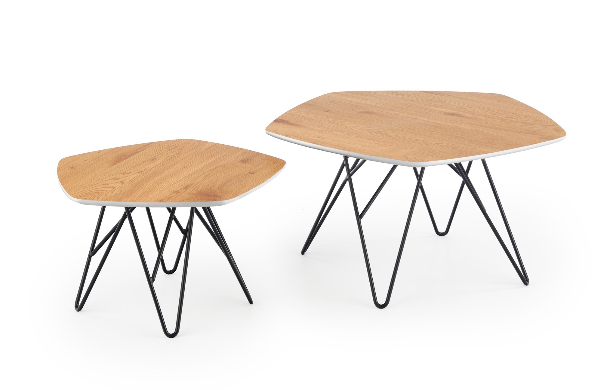 ZERO - salontafels - set van 2 - gefineerd MDF - vijfhoekig