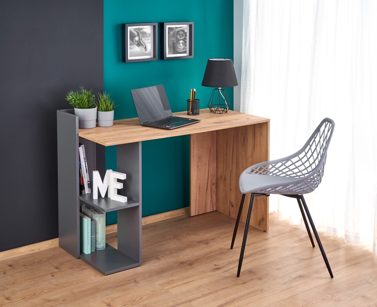 FINO - bureau - hout - 122x85x57 cm - donkergrijs