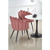 AMBROSIO - eettafel - glas - rond - 90x90x72 cm - zwart wit