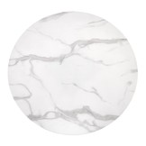 AMBROSIO - eettafel - glas - rond - 90x90x72 cm - zwart wit