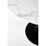 AMBROSIO - eettafel - glas - rond - 90x90x72 cm - zwart wit