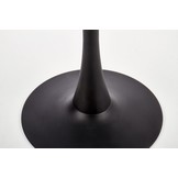 AMBROSIO - eettafel - glas - rond - 90x90x72 cm - zwart wit