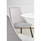 AMBROSIO - eettafel - glas - rond - 90x90x72 cm - zwart wit