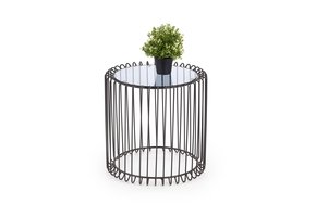 AMINA - salontafel - glas - rond - 45x45x45 cm - zwart