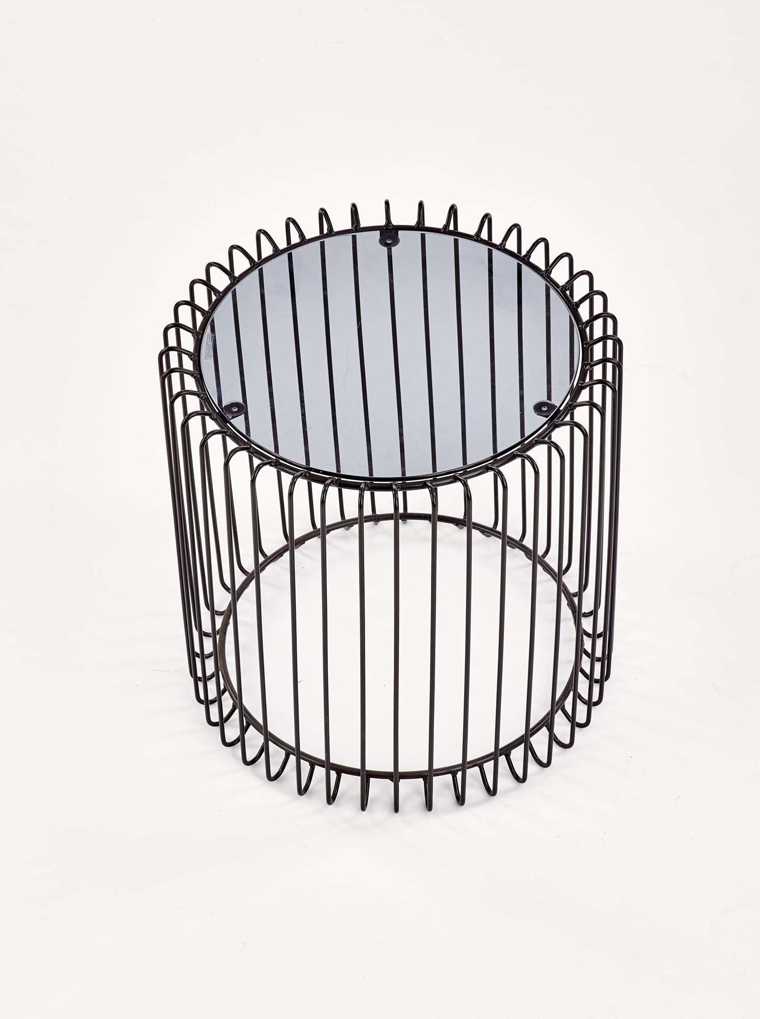 AMINA - salontafel - glas - rond - 45x45x45 cm - zwart