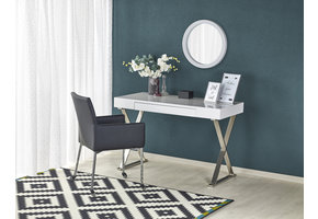 Bureau - klassiek - glamour - lade - 120/55/76 cm - wit