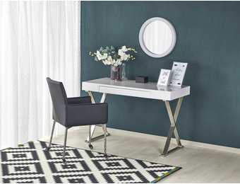 Bureau - klassiek - glamour - lade - 120/55/76 cm - wit