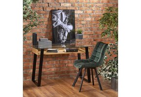 Bureau - glas - modern - 120x75x60 cm - zwart goud