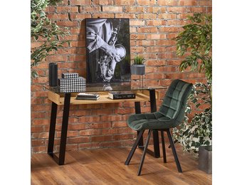 Bureau - glas - modern - 120x75x60 cm - zwart goud