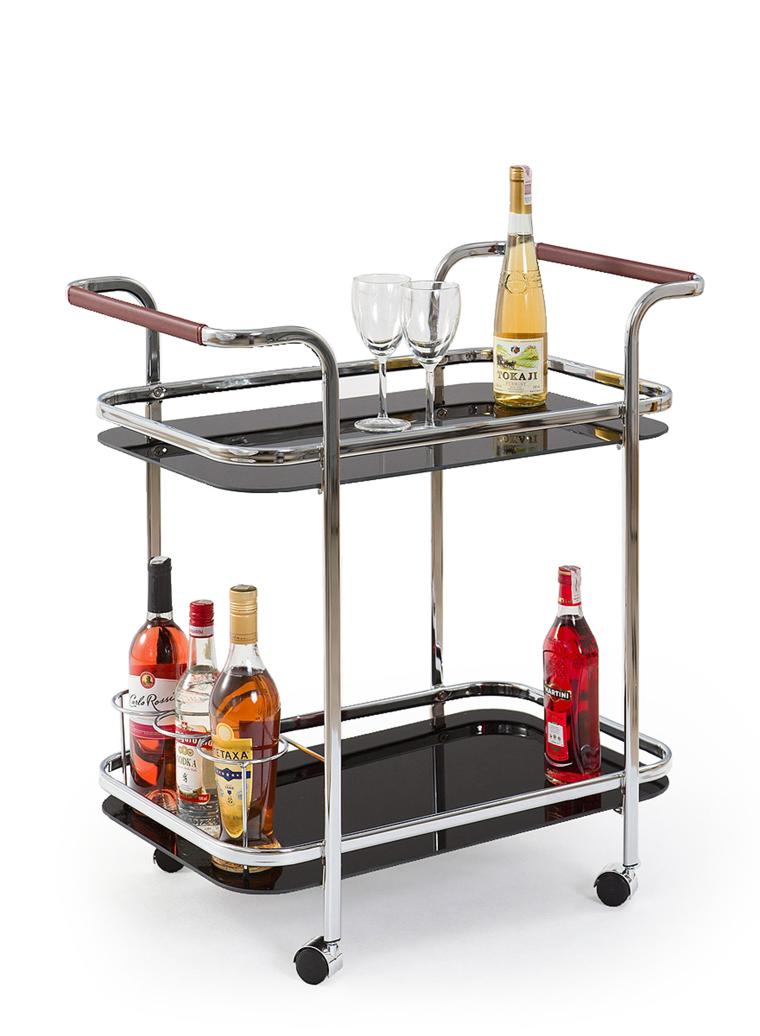 BAR - bartafel -  modern - glas - 69x74x42 cm - zwart