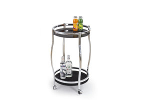 BAR - bartafel - modern - glas - rond - 42x71x42 cm - zwart