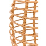 BARREL - salontafel - glas - rotan - 48x56x48 cm - naturel zwart