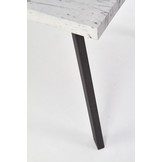 DALLAS - eettafel - 160-220x90x76 cm - marmer wit zwart