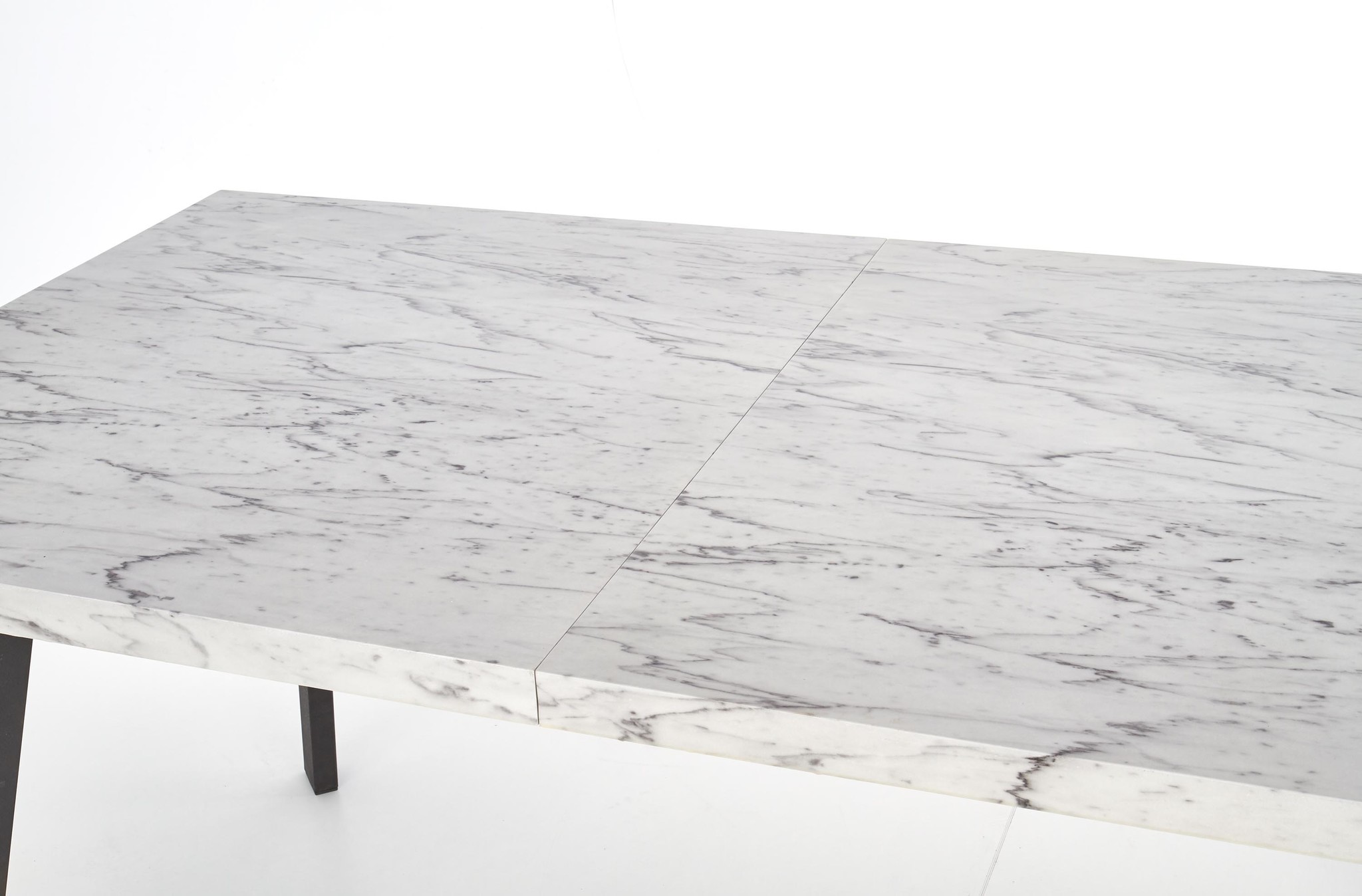 DALLAS - eettafel - 160-220x90x76 cm - marmer wit zwart