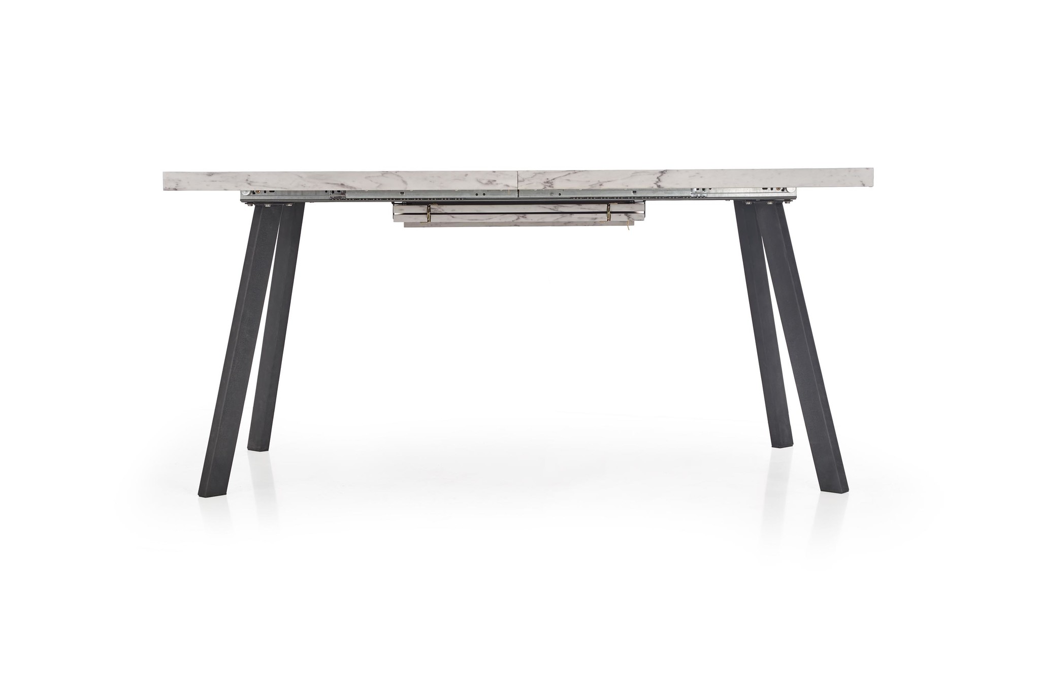 DALLAS - eettafel - 160-220x90x76 cm - marmer wit zwart