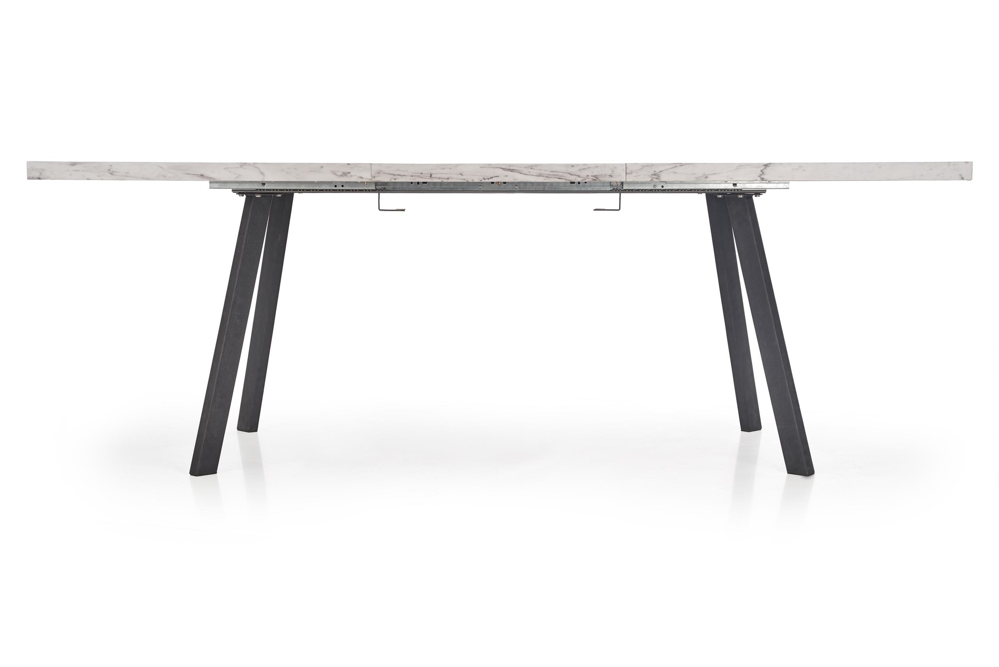 DALLAS - eettafel - 160-220x90x76 cm - marmer wit zwart