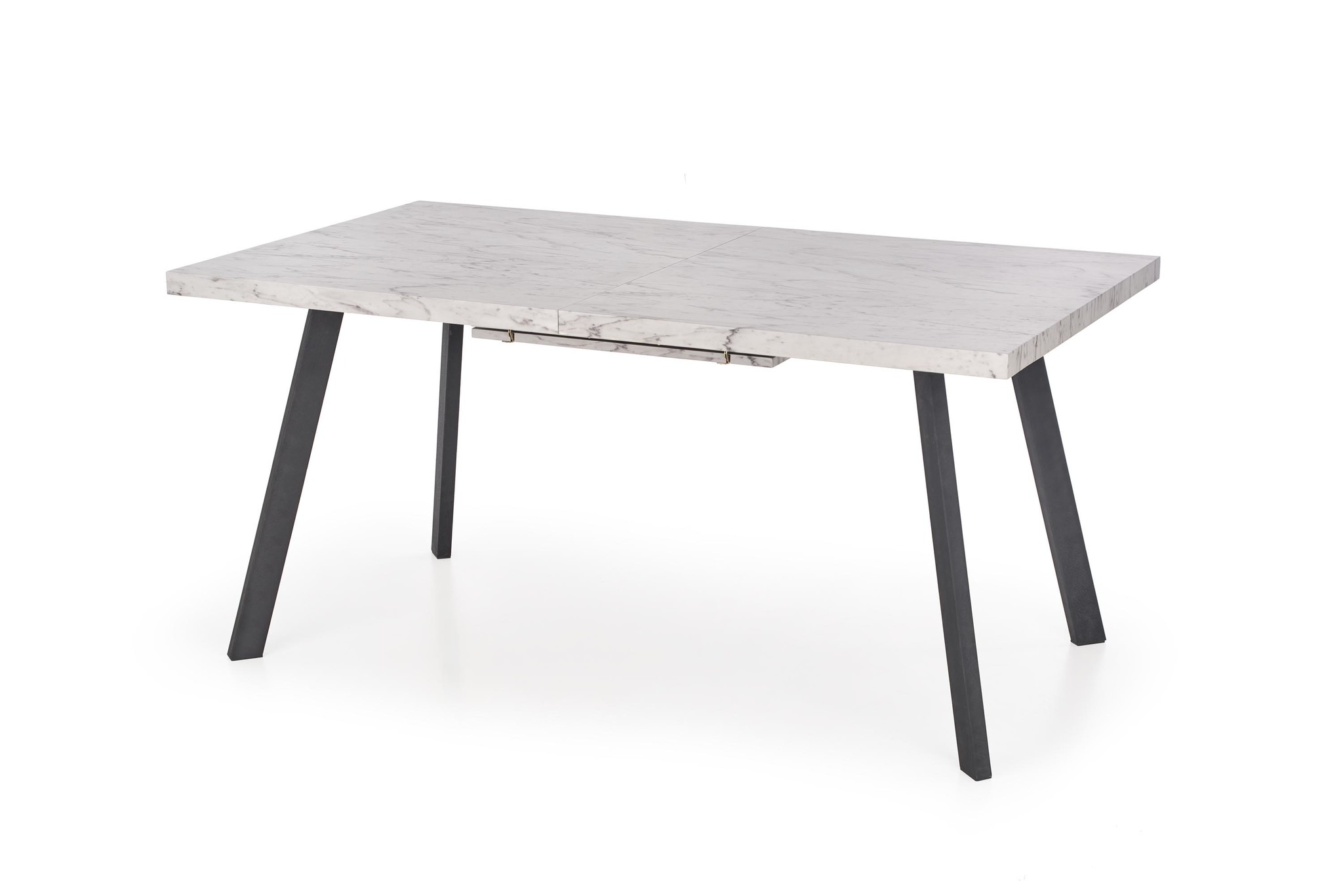 DALLAS - eettafel - 160-220x90x76 cm - marmer wit zwart