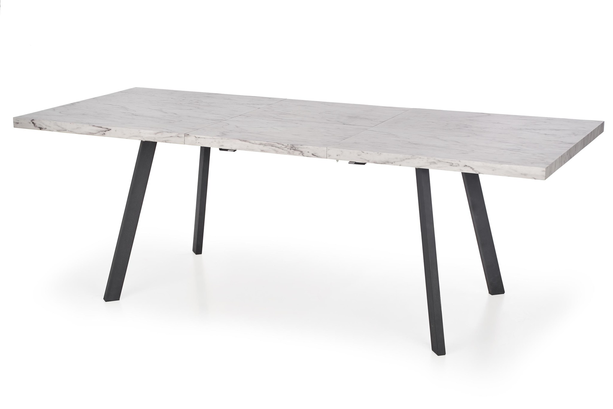 DALLAS - eettafel - 160-220x90x76 cm - marmer wit zwart