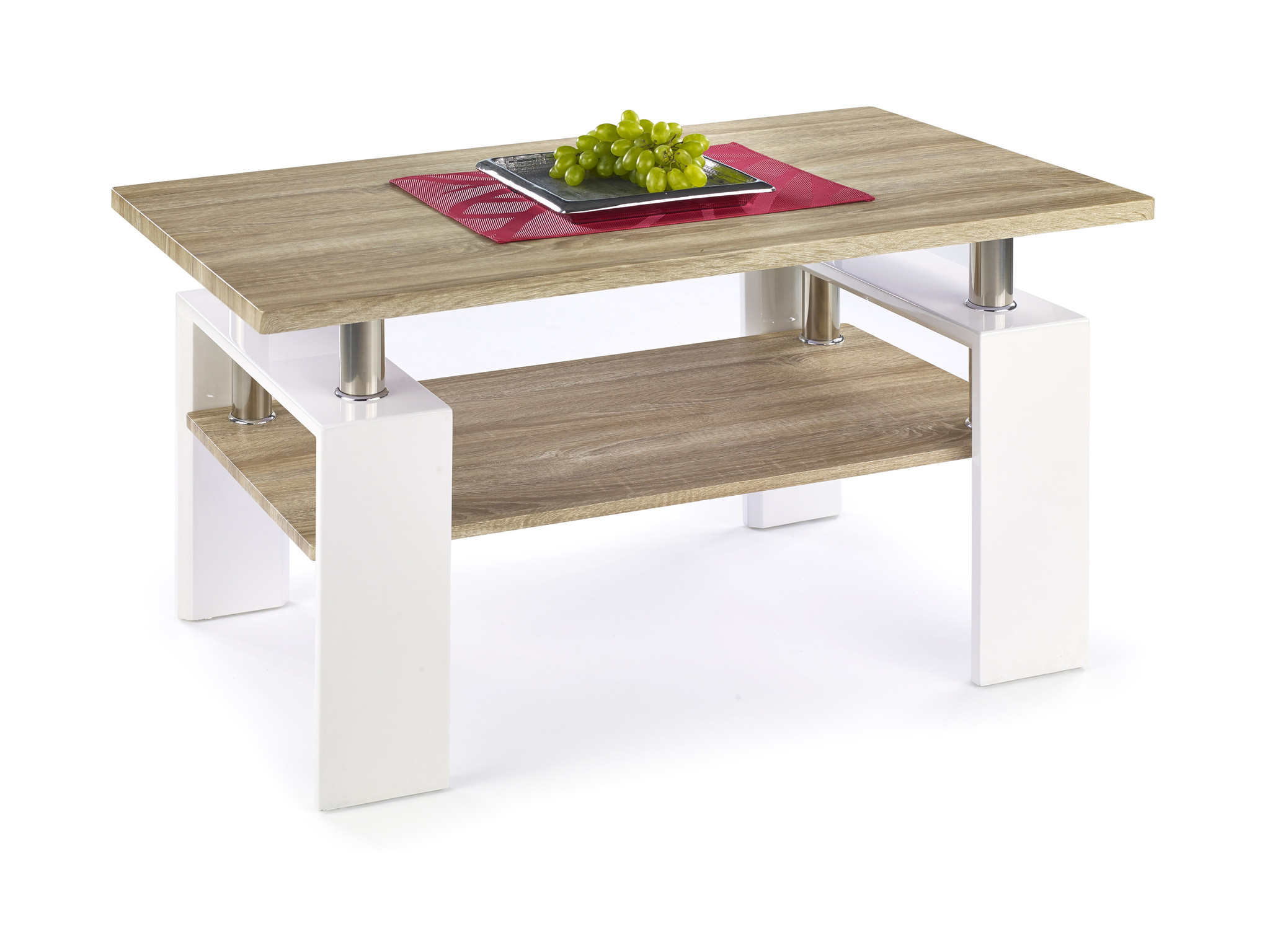 DIANA - salontafel - glas - hout - 110x55x60 cm