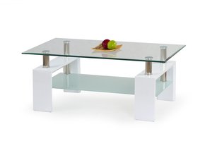 DIANA - salontafel - glas - 110x55x60 cm - wit