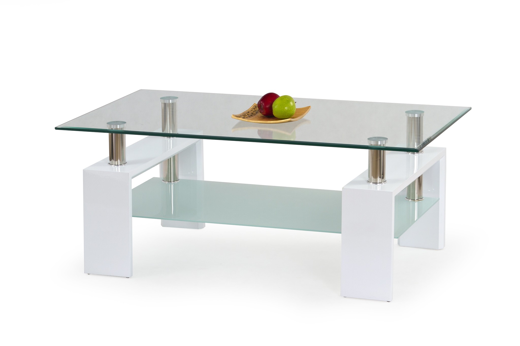 DIANA - salontafel - glas - 110x55x60 cm - wit