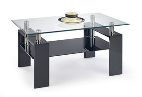 DIANA - salontafel - glas - 110x55x60 cm - zwart