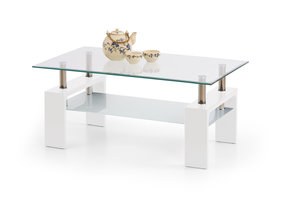 DIANA - salontafel - glas - 100x45x60 cm - wit