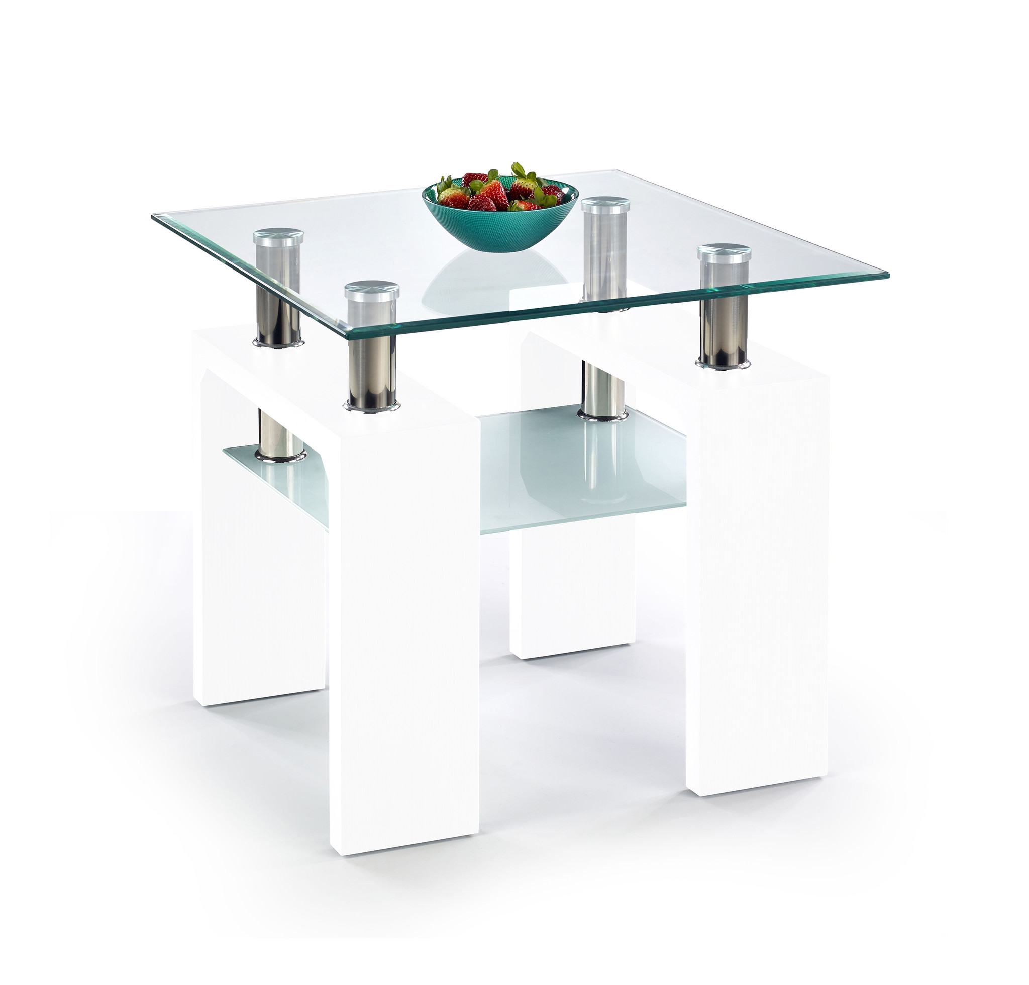 DIANA  - salontafel - glas - 60x55x60 cm - wit