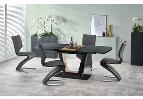 FARREL - eettafel - uitschuifbaar - 160-200x90x77 cm - zwart