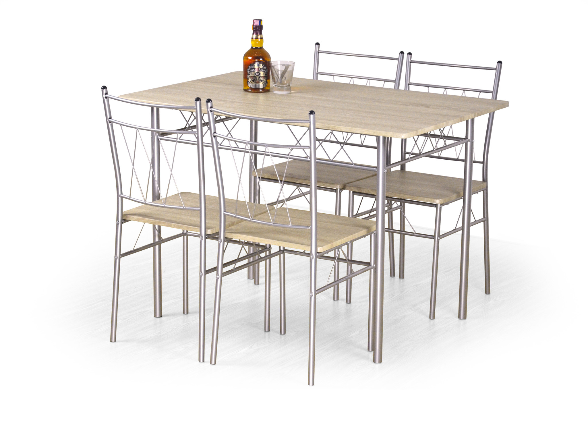 FAUST - eettafel set - tafel - 4 stoelen - hout - 110x70x75 cm