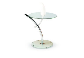 IRIS - salontafel - glas - 50x58x50 cm - zilverkleurig