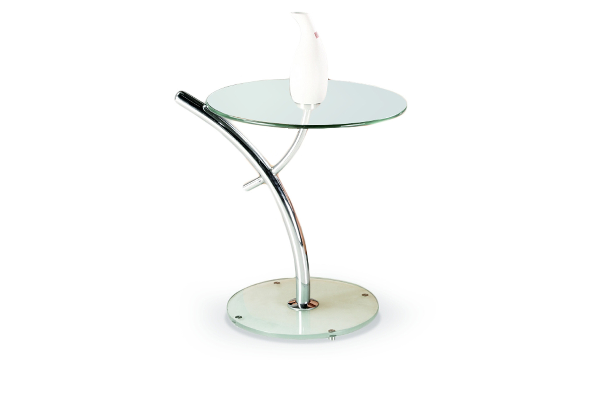IRIS - salontafel - glas - 50x58x50 cm - zilverkleurig