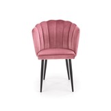 Stoel - schelp stoel - fluwelen stof - 60x84x58 cm - roze