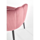 Stoel - schelp stoel - fluwelen stof - 60x84x58 cm - roze