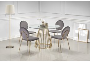 LIVERPOOL - eettafel - glas - rond - 120x120x75 cm