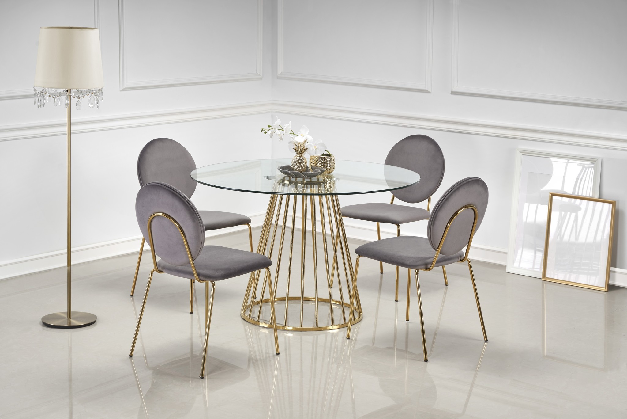 LIVERPOOL - eettafel - glas - rond - 120x120x75 cm