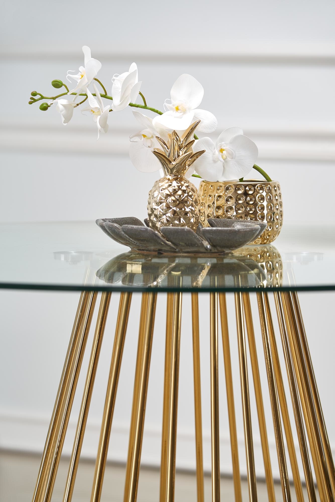 LIVERPOOL - eettafel - glas - rond - 120x120x75 cm