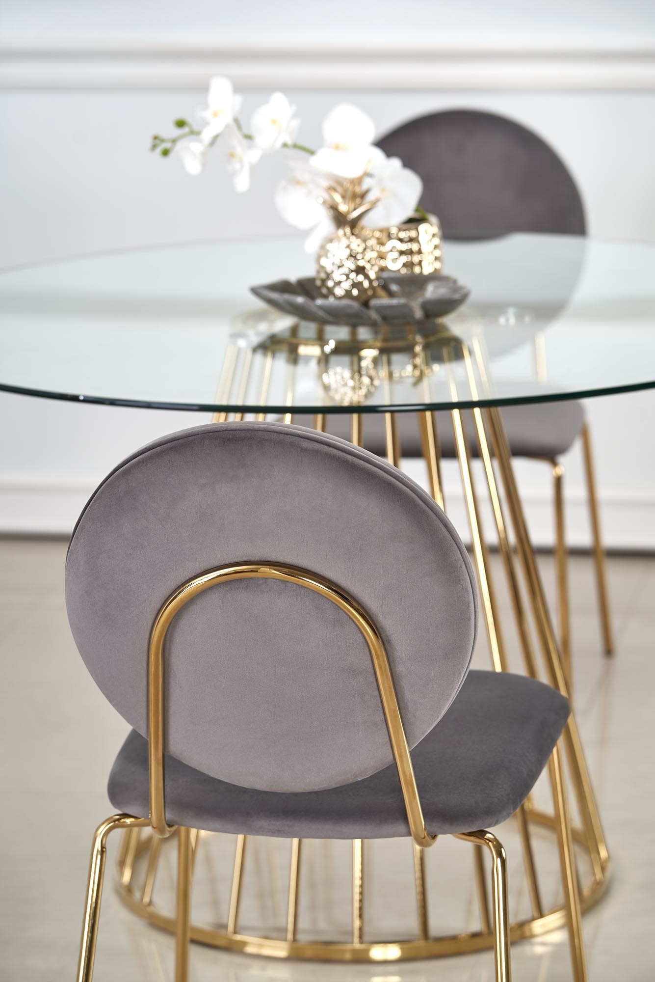 LIVERPOOL - eettafel - glas - rond - 120x120x75 cm