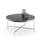 MORIA - salontafel - glas - rond - zwart/zilver - 82x40x82cm