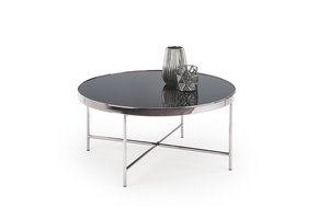 MORIA - salontafel - glas - rond - zwart/zilver - 82x40x82cm