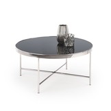 MORIA - salontafel - glas - rond - zwart/zilver - 82x40x82cm