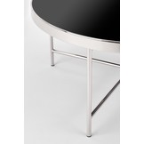 MORIA - salontafel - glas - rond - zwart/zilver - 82x40x82cm